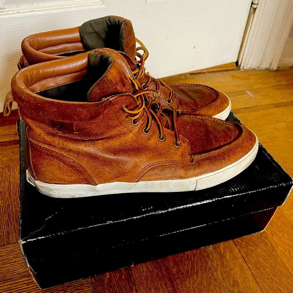 Polo Ralph Lauren Brown Leather Sneaker Size 13